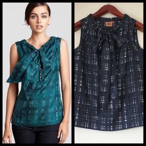 EUC Tory Burch Sleeves Saffield Bow Silk Top